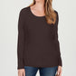 Karen Scott Women's Petite Cotton Scoop-Neck Top Brown Size PM