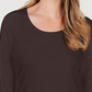 Karen Scott Women's Petite Cotton Scoop-Neck Top Brown Size PM