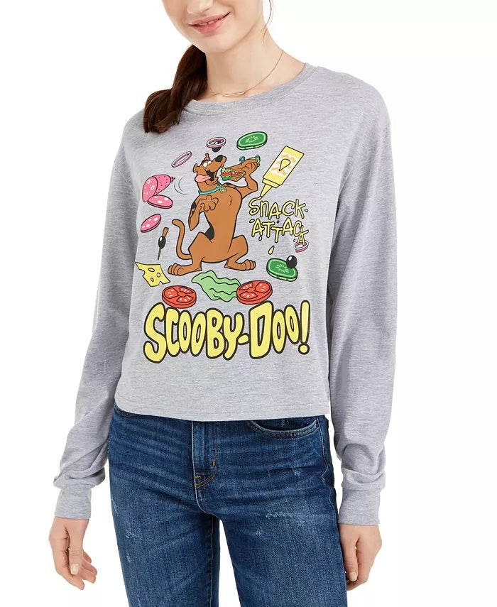 Warner Brothers Juniors' Scooby Doo T-Shirt Gray Size X-Small