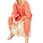 Free People Women's Long Sleeve Jewel Neck Top Orange Size X-Large