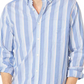 Nautica Men's Striped Collared Dress Shirt Blue Size Medium