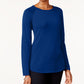 Karen Scott Women's Petite Cotton Sweater Blue Size Petite Small