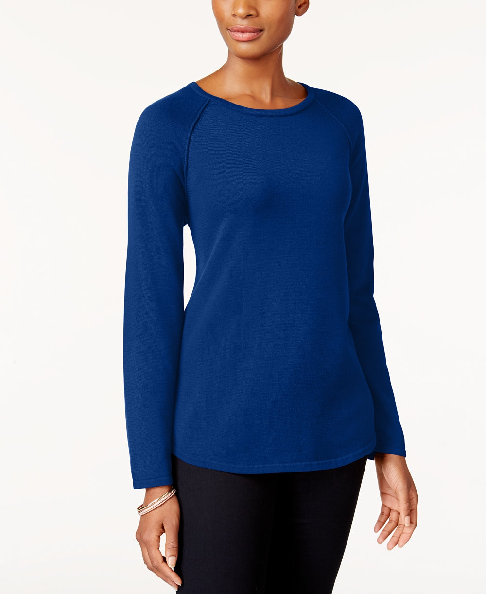 Karen Scott Women's Petite Cotton Sweater Blue Size Petite Small
