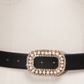 INC International Concepts Women's Embellished-Buckle Belt Black Size X-Large