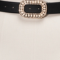 INC International Concepts Women's Embellished-Buckle Belt Black Size X-Large