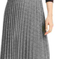 Maison Jules Women's Pleated Metallic Midi Skirt Charcoal Size Small