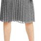 Maison Jules Women's Pleated Metallic Midi Skirt Charcoal Size Small