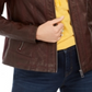 Style & Co Women's Perforated Garment Dyed Faux Leather Jacket Red Size Small