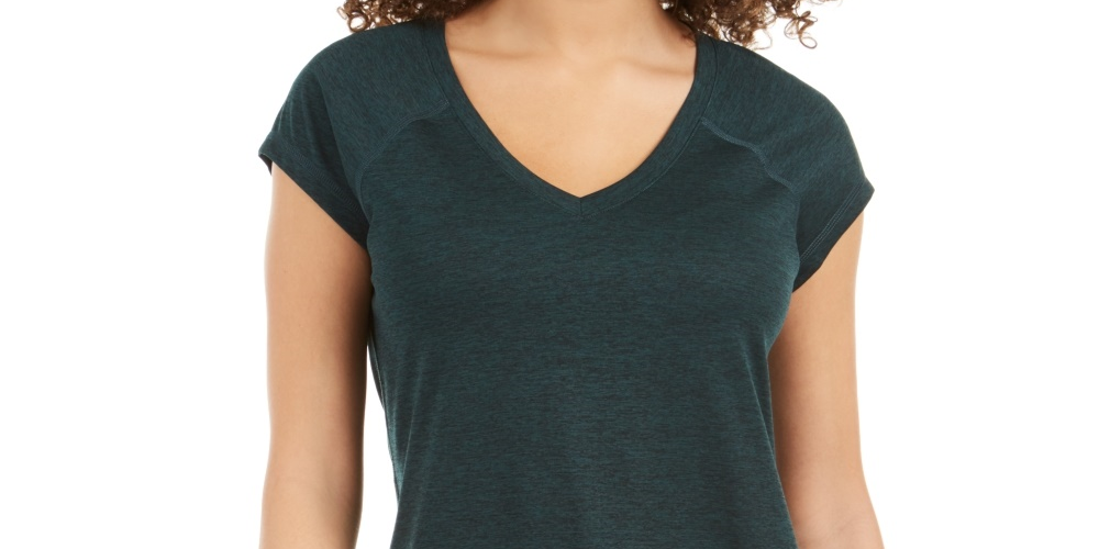 Ideology Women's Rapidry Heathered Performance T-Shirt Green Size Small