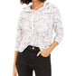 Bar III Women's Marble-Print Pullover Hoodie White Size XX-Large