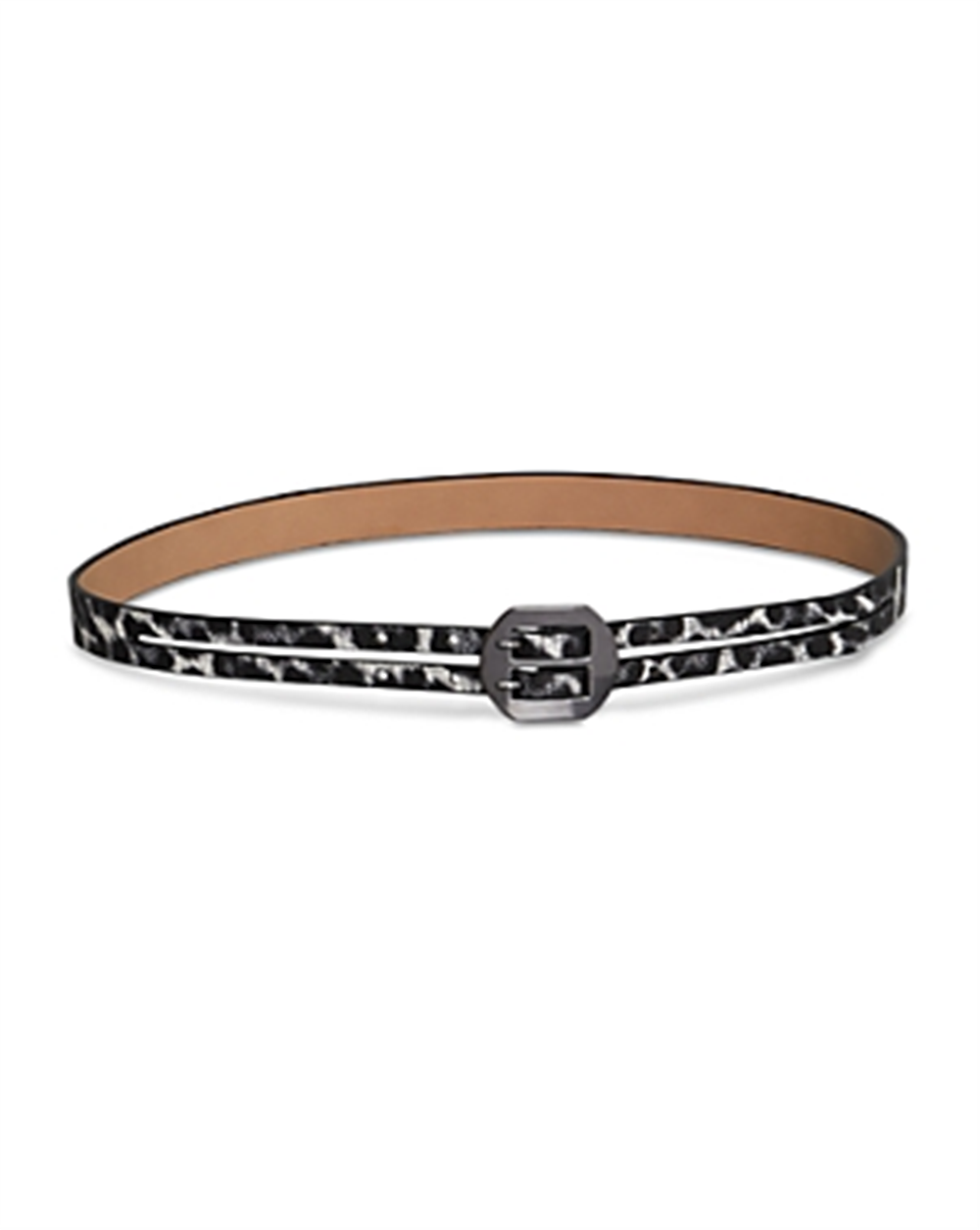 Bcbgeneration Leopard Print Faux Leather Belt Black Size M