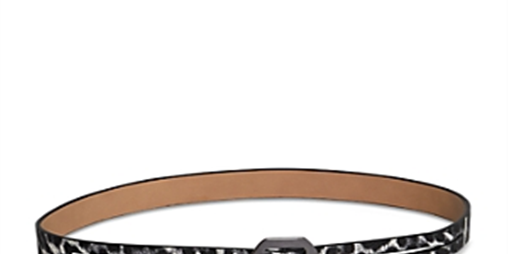 Bcbgeneration Leopard Print Faux Leather Belt Black Size M