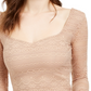 Guess Women's Fitted Cropped Lace Top Green Size Large