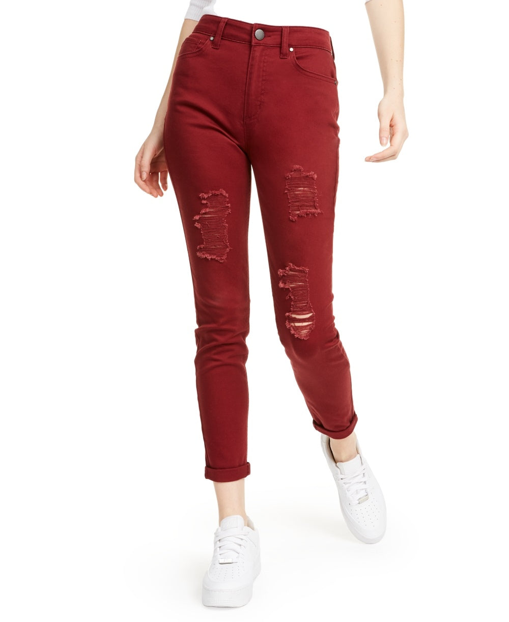 Tinseltown Junior's Distressed Skinny Jeans Red Size 9