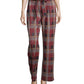 John Paul Richard Women's Tie-Front Plaid Pull-On Pants Red Size Medium