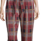 John Paul Richard Women's Tie-Front Plaid Pull-On Pants Red Size Medium