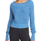 Free People Women's Printed Long Sleeve Jewel Neck Sweater Blue Size Small
