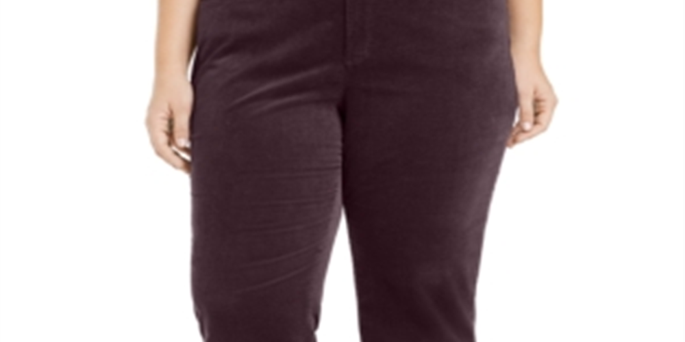 Charter Club Women's Plus Tummy Control Super Strech Straight Leg Pants Red Size 14W