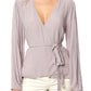 O'Neill Women's Wrap Tops MIS Barrymore Wrap Top Gray Size Small