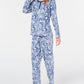 Charter Club Super Soft Textured Fleece Pajamas Blue Size XS
