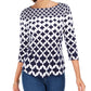 Charter Club Cotton Printed Top White Size XL