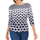 Charter Club Cotton Printed Top White Size XL