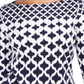 Charter Club Cotton Printed Top White Size XL