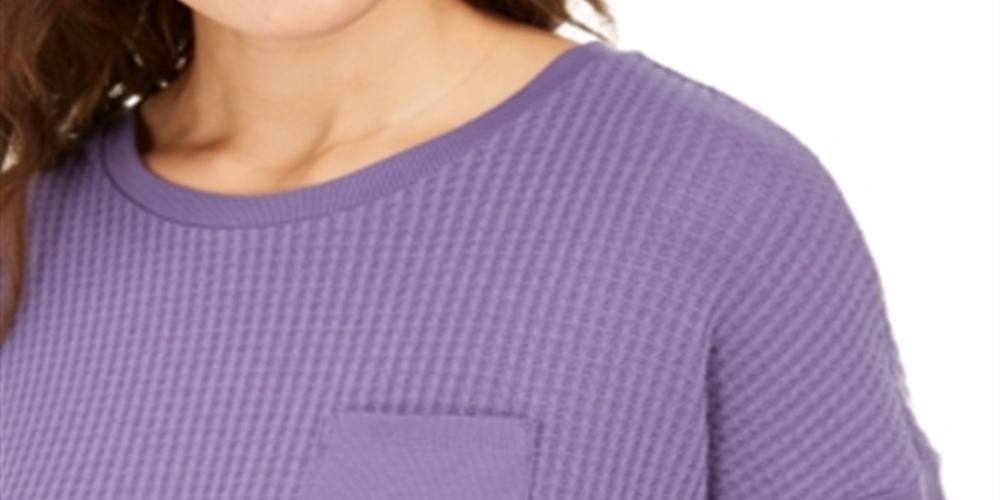 Alfani Women's Thermal Pajama Top Purple Size XL
