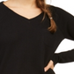 Jenni Women's Knit Ribbed Pajama Top Black Size Small