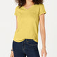 Style & Co Women's Petite V-Neck Pocket T-Shirt Darkyellow Size PP
