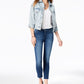 Kristen Women's Kristen Mid Rise Cropped Skinny Jeans With Cut Off Hem Blue Size 30
