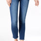 Kristen Women's Kristen Mid Rise Cropped Skinny Jeans With Cut Off Hem Blue Size 30