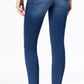 Kristen Women's Kristen Mid Rise Cropped Skinny Jeans With Cut Off Hem Blue Size 30