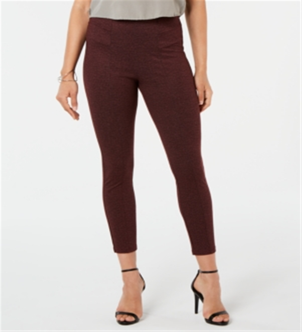 Hue Women's Tweed High Waist Knit Leggings Red Size Large