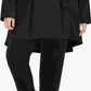 Madden Girl Junior's Plus Skirted Belted Coat Black Size 2X