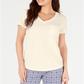 Charter Club Women's Crew Neck Knit Pajama Top White Size Medium