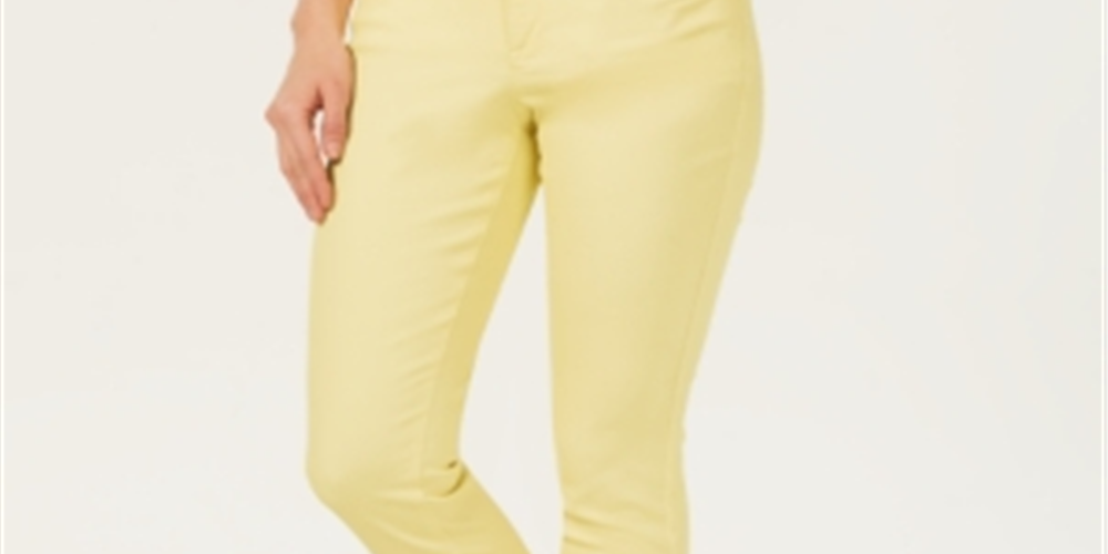 Style & Co Women's Curvy Fit Skinny Fashion Jeans Yellow Size 6