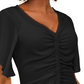 INC International Concepts Women's Ruched Front Top Black Size PS/M