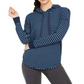 Alfani Women's Cozy Knit Striped Hoodie Blue Size Small