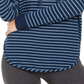 Alfani Women's Cozy Knit Striped Hoodie Blue Size Small