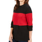 Karen Scott Women's Grace Colorblocked Sweater Red Size Small