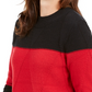 Karen Scott Women's Grace Colorblocked Sweater Red Size Small