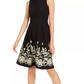 Calvin Klein Women's Embroidered A Line Wear To Work Dress Black Size 2