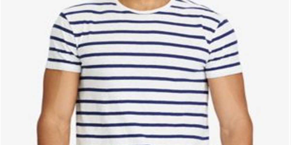 Ralph Lauren Men's Classic Striped Basic T-Shirt White navy Size 2XL