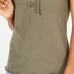 Hippie Rose Junior's Lace Up Rib Knit Top Green Size Medium