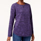 Karen Scott Women's Sport Space Dye Microfleece Top Purple Size X-Small