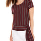 BCX Junior's Striped Side Tie Top Wine Size X-Small