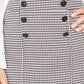 Kasper Women's Houndstooth Print Pencil Skirt Black Size 16