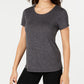 Ideology Women's Mesh Back T-Shirt Gray Size X-Small