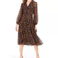 Tommy Hilfiger Women's Flocked Midi Dress Black Size 4